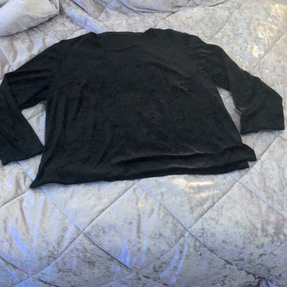 AsyaBuykal - WOMEN'S BLACK VELVET VINTAGE LONG SLEEVE BLOUSE